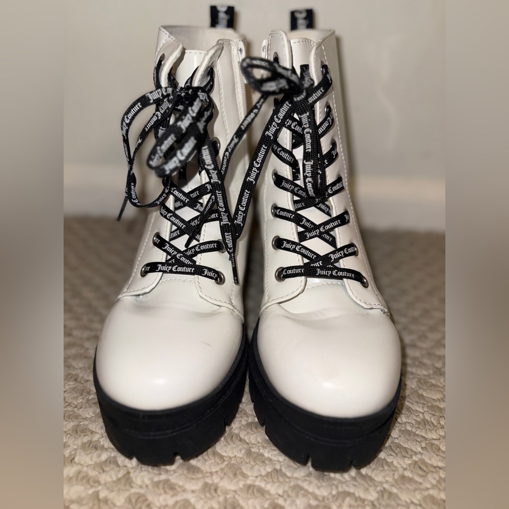 JUICY COUTURE White Combat Boots SIZE: 8 - Picture 8 of 10